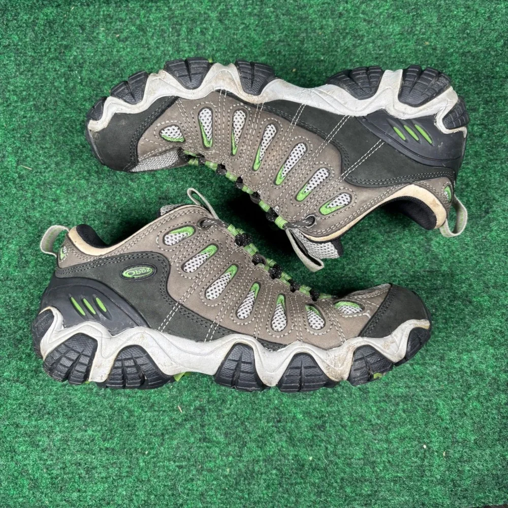 Oboz Sawtooth Low Womens Hiking Shoes Brown Grey Green EG20602 Size 8.5